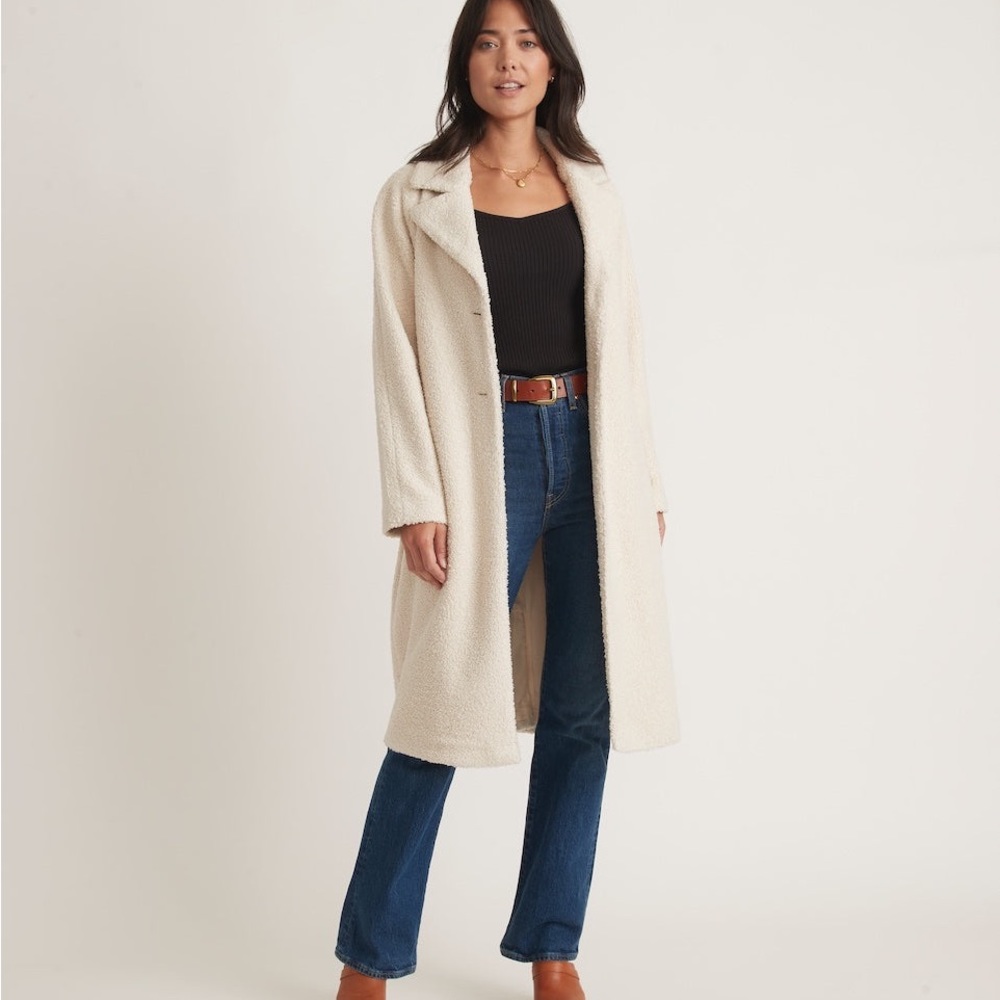 Soft and fuzzy Marine Landing Aspen cream coat